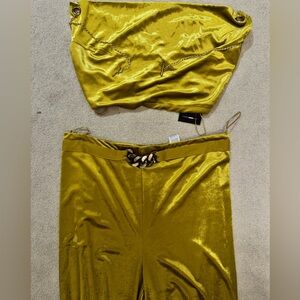 Gold Chain-Detail set gold tube top